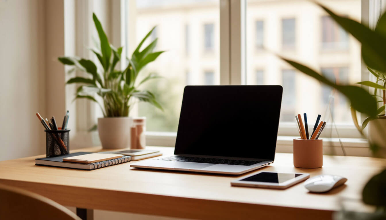 Table with laptop
